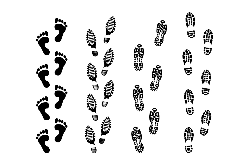 footsteps-isolate-on-white-background