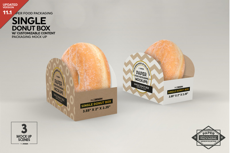 Download Free Single Donut Box Packaging Mockup (PSD Mockups)