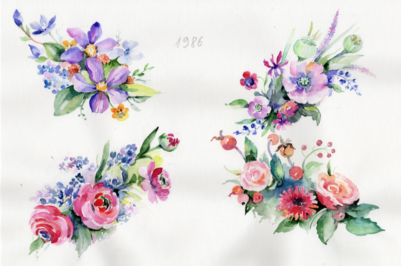 cute-bouquet-flowers-png-watercolor-set