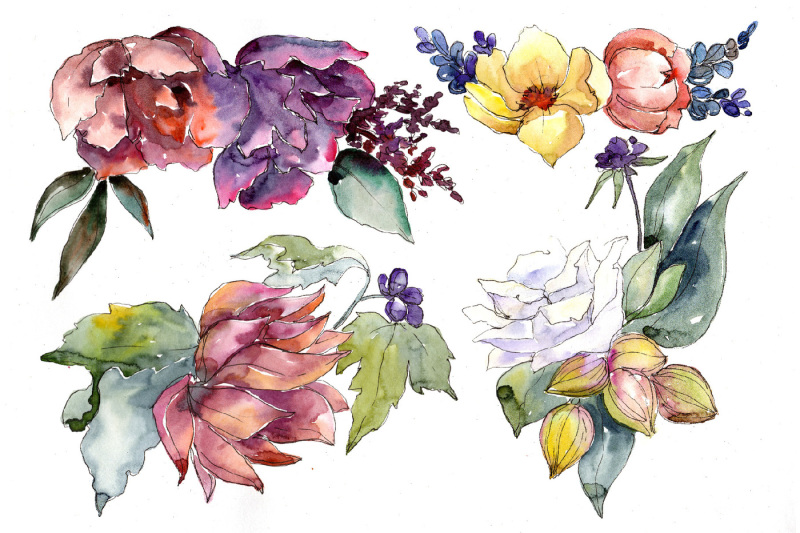 succulent-tropical-flowers-png-watercolor-set