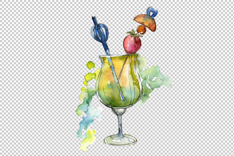 bar-party-cocktail-drink-png-watercolor-set