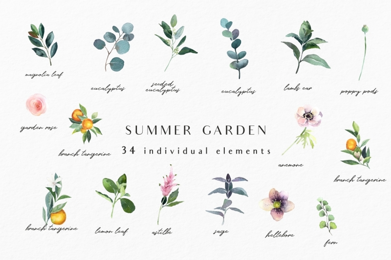 summer-garden-watercolor-set