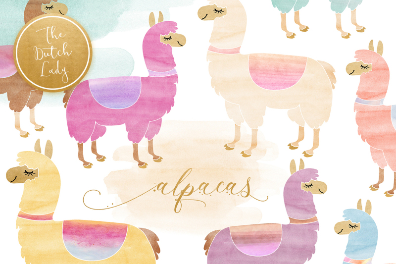 watercolor-lama-and-alpaca-clipart