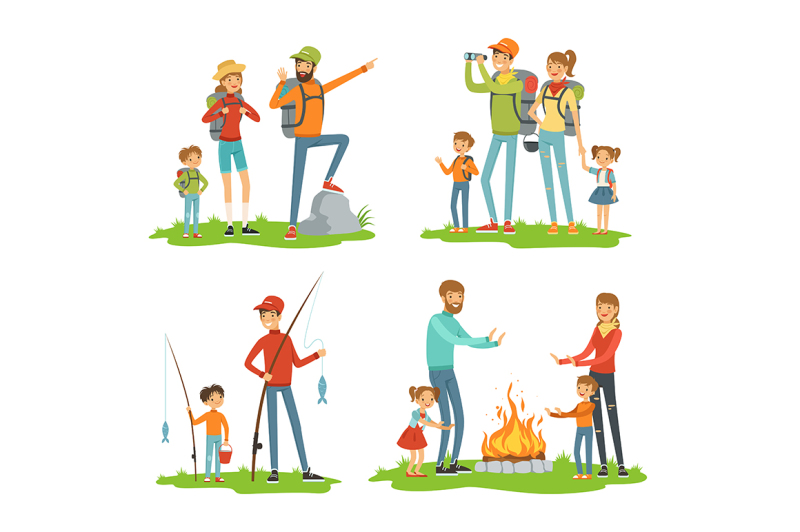 happy-family-hiking-travelling-children-with-their-parents