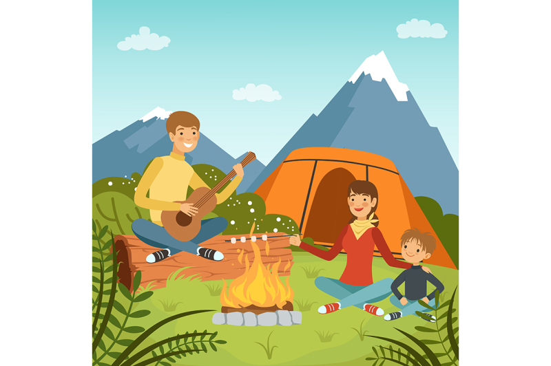 family-camping-in-the-wood-near-big-mountains