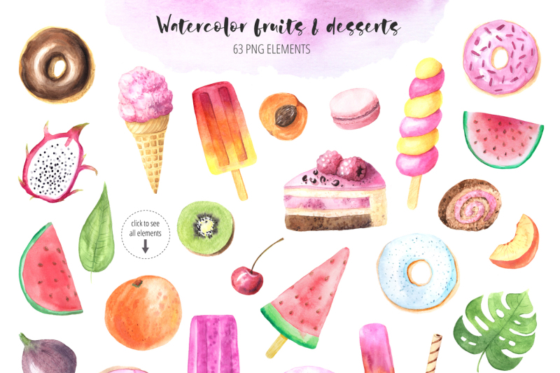 watercolor-fruits-and-desserts-vol-2