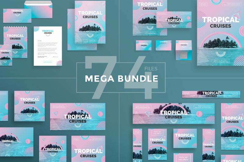 design-templates-bundle-flyer-banner-branding-tropical-travel