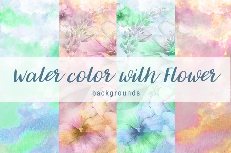 water-color-with-flower-background-vol-2