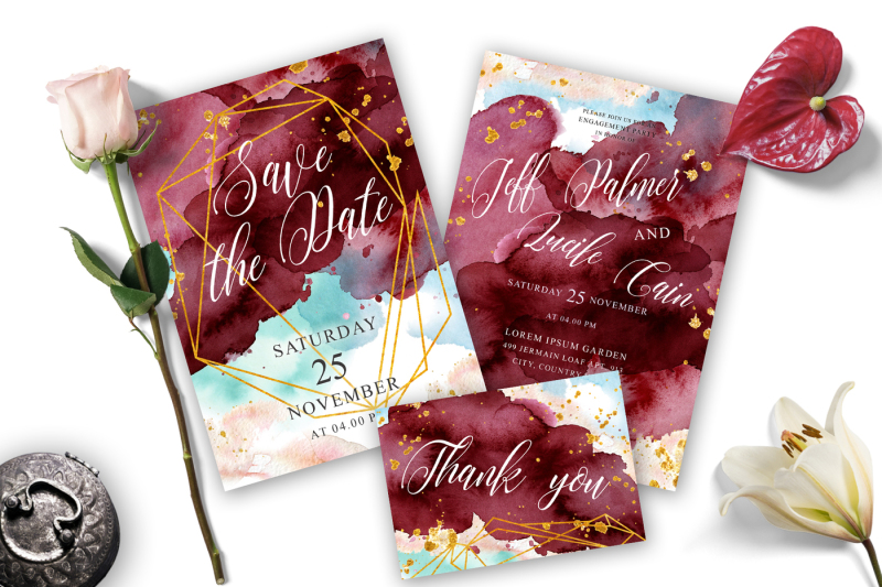 burgundy-and-gold-watercolor-wedding-invitation-suite-vol-1