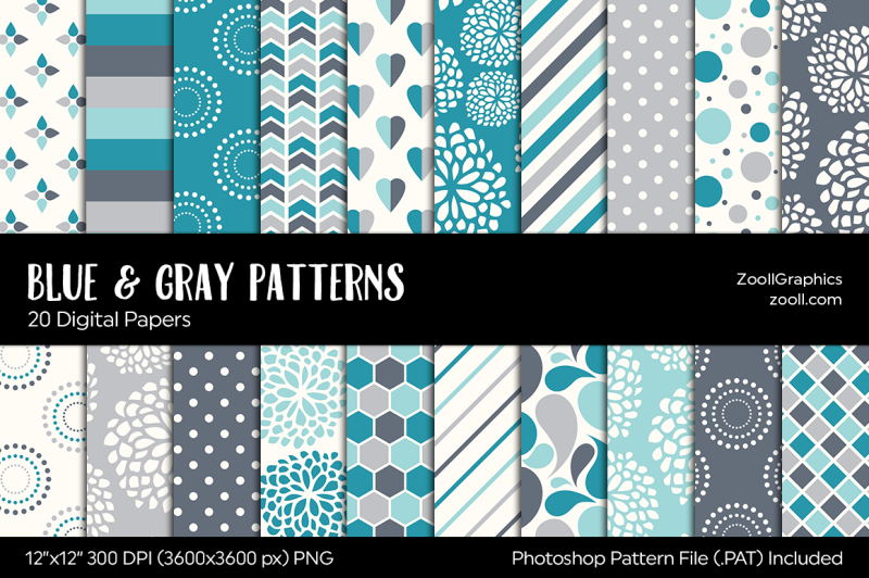 blue-and-gray-grey-digital-papers