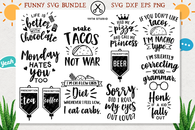 Download Funny SVG bundle - SVG DXF EPS PNG | M4 By 19TH STUDIO ...
