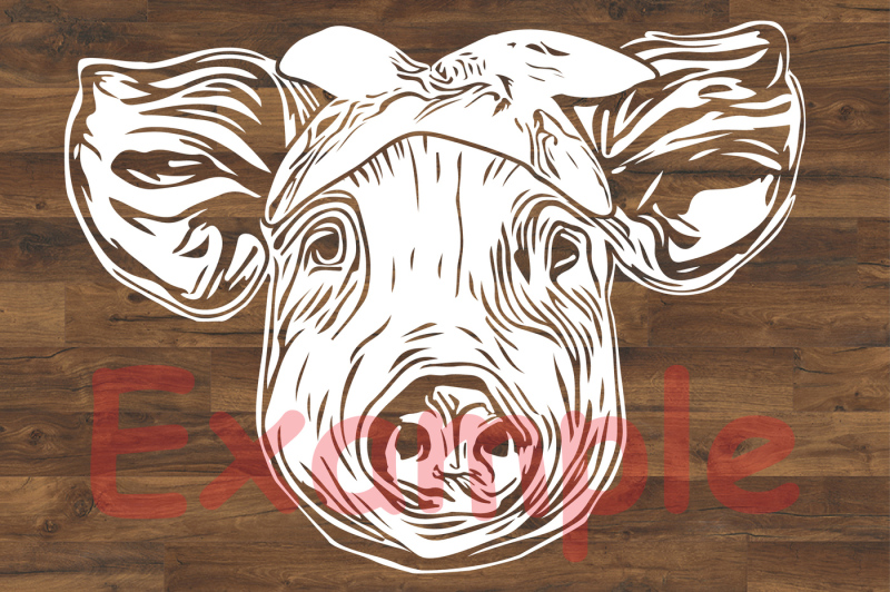 Pig Head whit Bandana SVG pigs western Farm 903S By ...