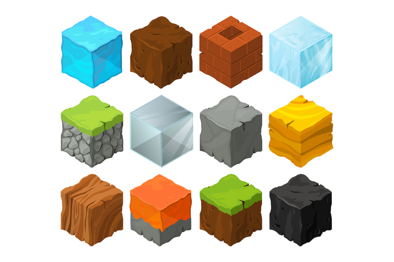 isometric-blocks-with-different-texture-for-3d-game-location-design