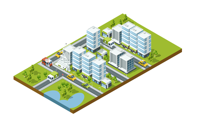 isometric-perspective-city-with-streets-houses-skyscrapers