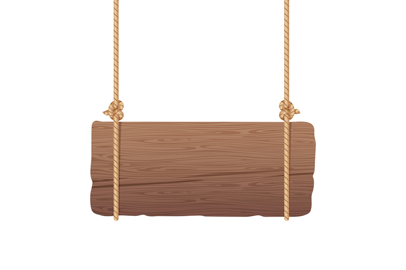 wooden-singboard-hanging-on-ropes