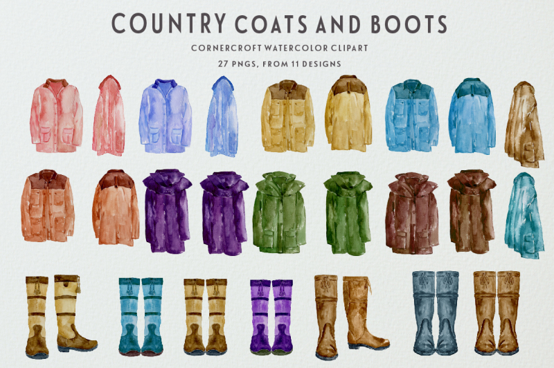watercolor-country-coats-and-country-boots