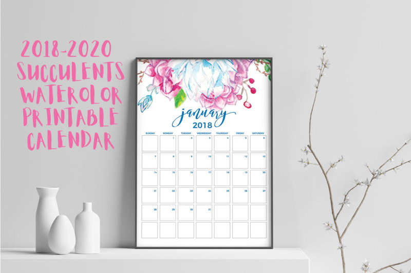 2018-2020-succulents-watercolor-printable-calendar