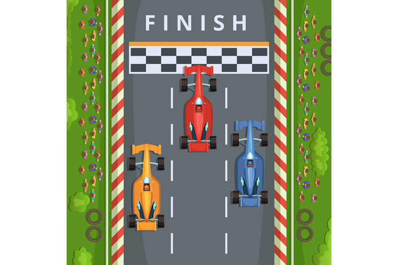 racing-cars-on-finish-line-top-view-racing-illustrations