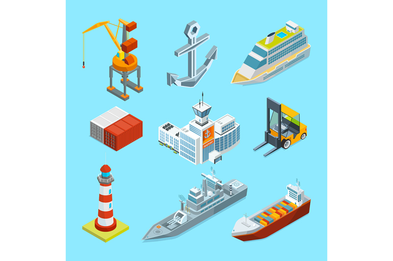 ships-boats-and-seaport-terminal-cargo-containers-and-crane