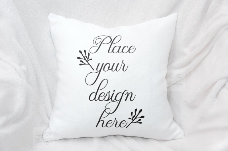 Download Sublimation white pillow mockup square pillows mock up ...