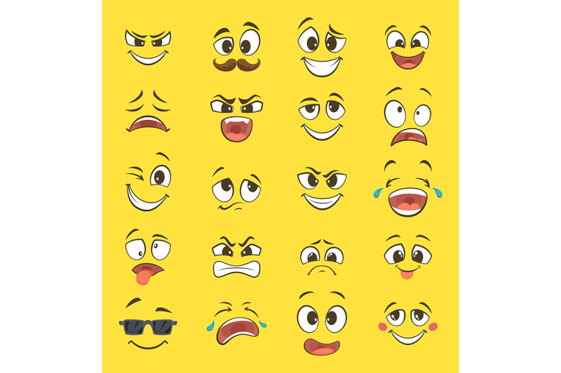 cartoon-emotions-with-funny-faces-with-big-eyes-and-laughter