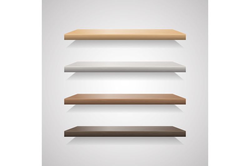 set-of-wood-shelves-on-grey-background