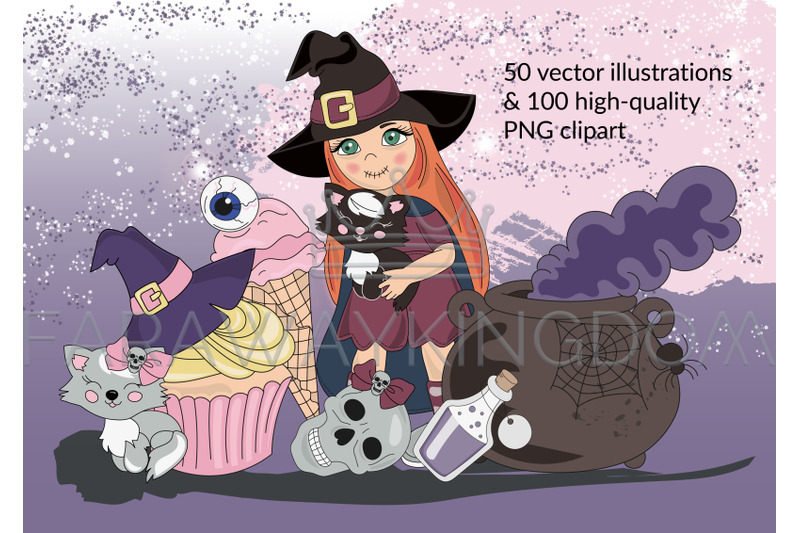 halloween-holiday-cartoon-vector-illustration-set-for-print