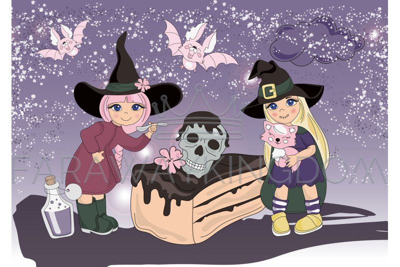 halloween-holiday-cartoon-vector-illustration-set-for-print
