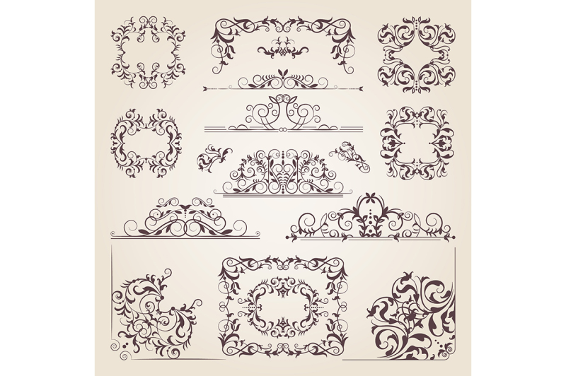 vintage-old-banners-swirls-corners-and-different-borders