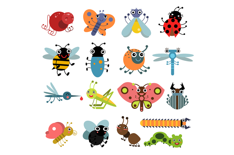 vector-illustration-of-insects-and-bugs