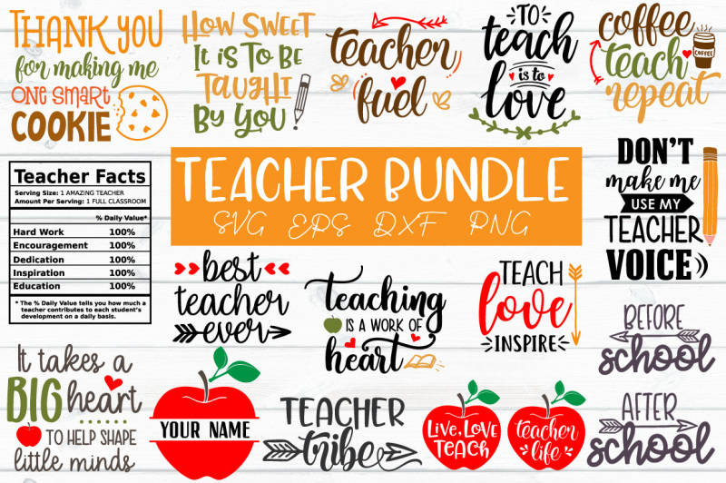 Download Teacher Bundle SVG, EPS, DXF, PNG By Craft Pixel Perfect ...