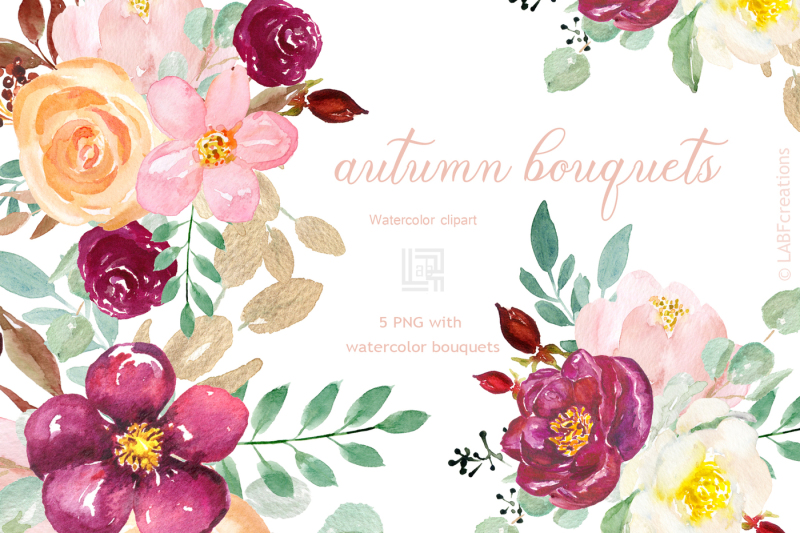 autumn-watercolour-bouquets-fall-watercolor-clipart