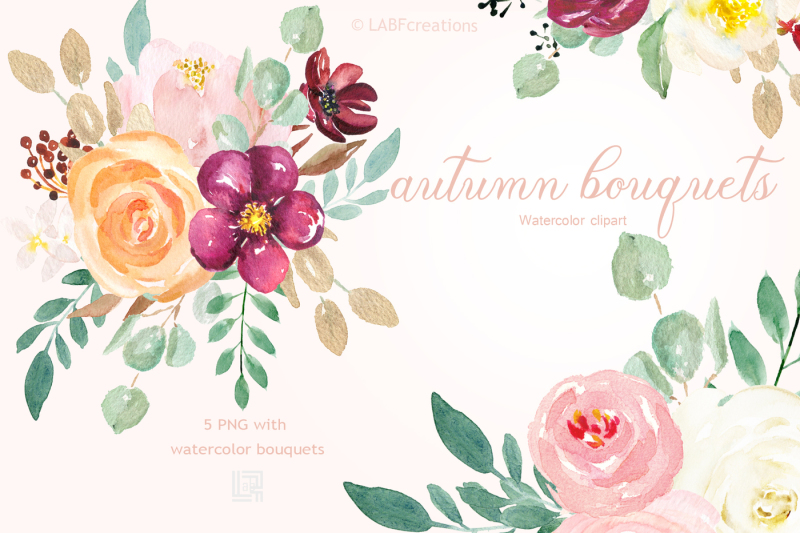 autumn-watercolour-bouquets-fall-watercolor-clipart