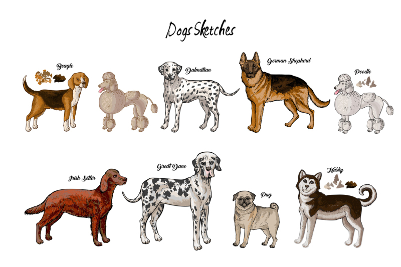 dogs-sketches-set-digital-clip-art