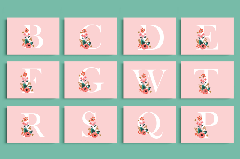 rose-monogram-postcards