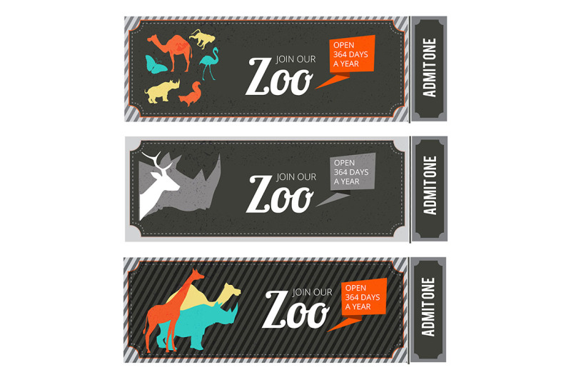 design-template-of-zoo-tickets-with-different-wild-animals