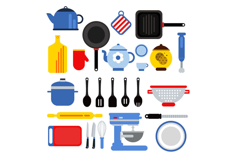 different-kitchen-tools-set-isolated-on-white