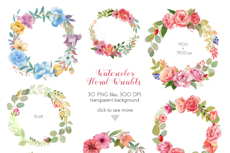 watercolor-flowers-wreaths-frames-set