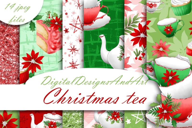 christmas-tea-digital-paper