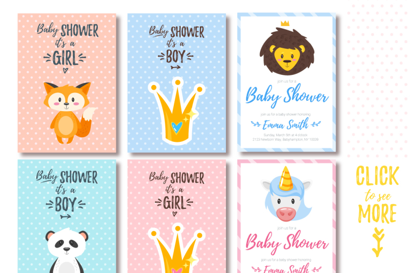 Baby Shower Collection By Cartoon Time Thehungryjpeg Com