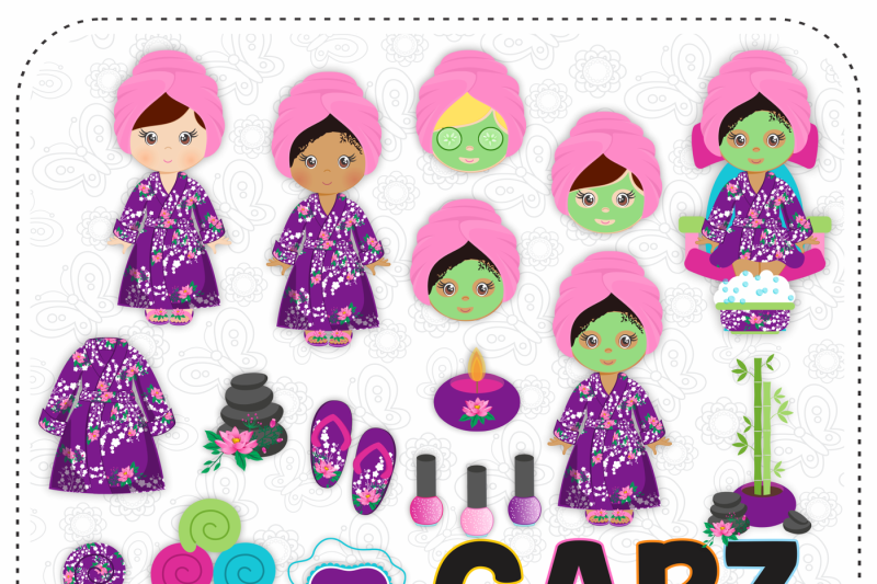 spa-girls-clipart-and-digital-papers
