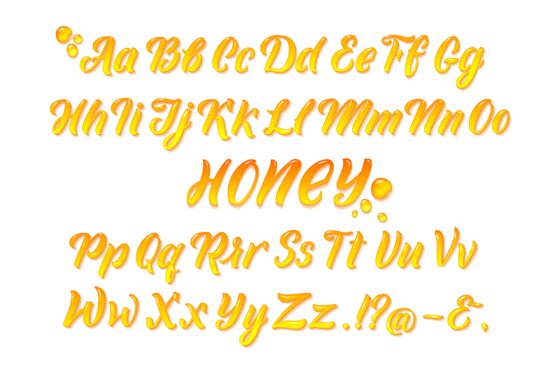 liquid-honeyed-latin-alphabet-with-gold-splashes