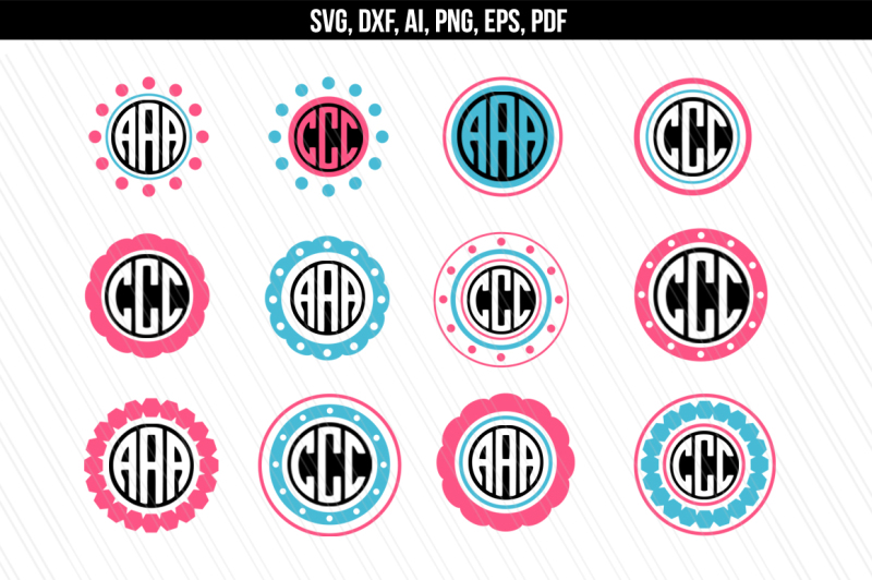 Download Circle monogram svg,ai,eps,dxf,pdf, png By AivosDesigns | TheHungryJPEG.com