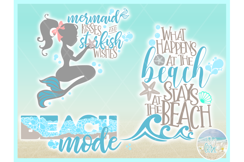 Download Summer Vacation at the Beach Quote Bundle SVG DXF EPS PNG ...