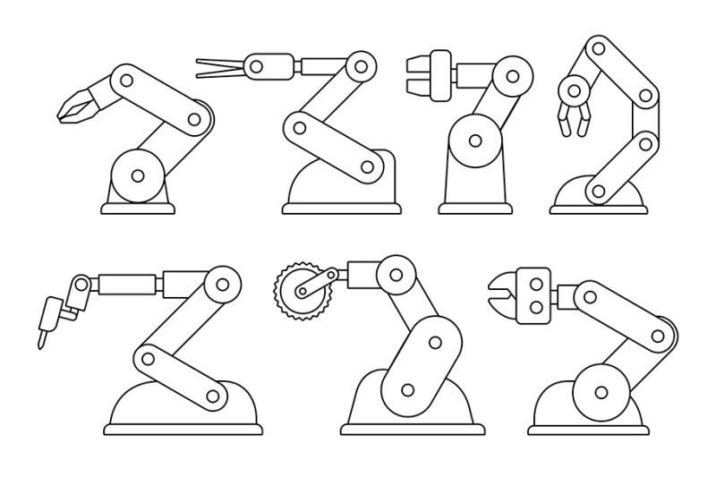 set-of-robotic-arms