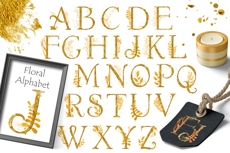 gold-floral-alphabet