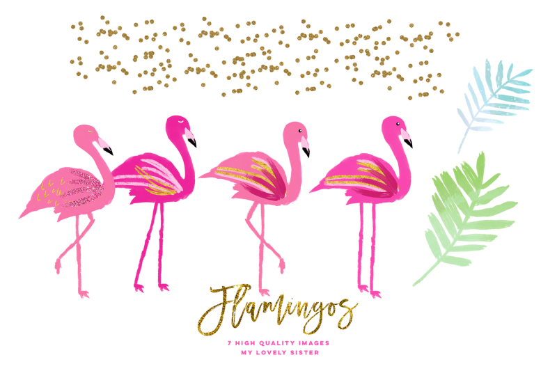 pink-flamingo-clipart-scrapbooking-cupcake-toppers-planner-stickers