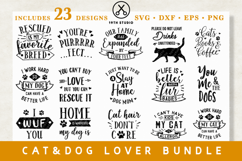 Download Cat and Dog SVG Bundle | M25 By 19TH STUDIO ...