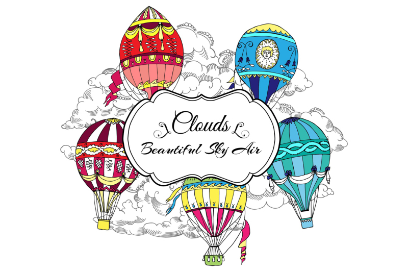 hot-air-balloons-digital-clip-art-cloud-sky-air-retro-vintage-ha
