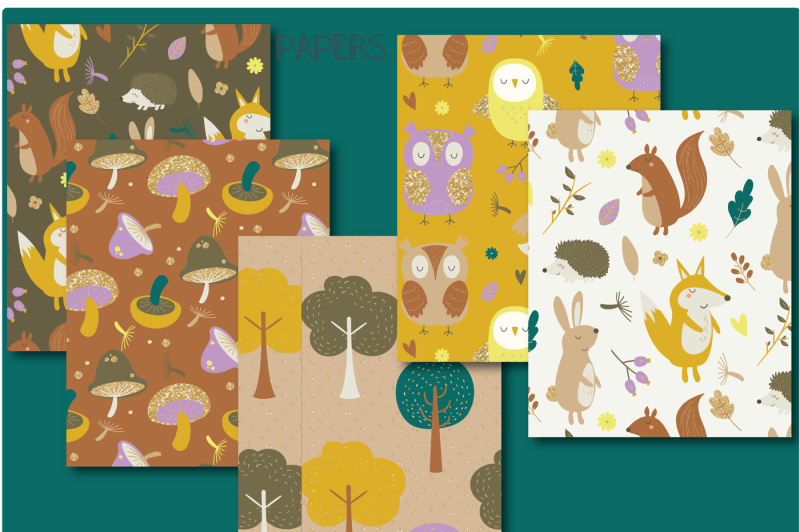 Autumn sparkles paper By Poppymoon Design | TheHungryJPEG